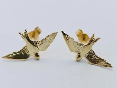 Alex Monroe Swallow Earrings Bird Gold Silver Studs • $174.25