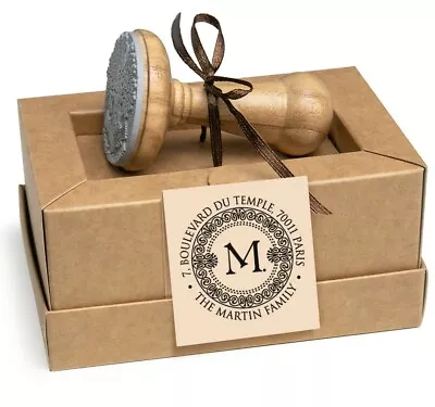 Address Rubber Stamp Family Name Initial Monogram Personalized Special Gift Box • $42