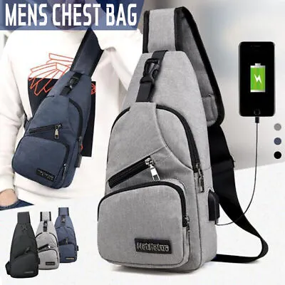 $11.89 • Buy Durable Mens Chest Bag Shoulder Backpack Man Sling Cross Body Satchel Travel Bag