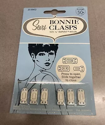 Vintage Sears Bonnie Clasp Sew-On Snap Clasp 100% DUPONT NYLON Sewing Notion • $5.95