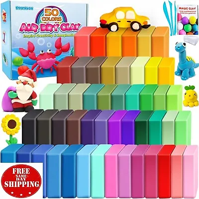 Air Dry Clay 50 Colors Modeling Clay For Kids DIY Molding Magic Clay Gift For • $34.99