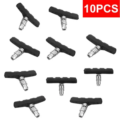 $7.59 • Buy 10PCS Mountain Bike Cycling Bicycle V Brake Holder Pads 70mm Shoes Pads Black