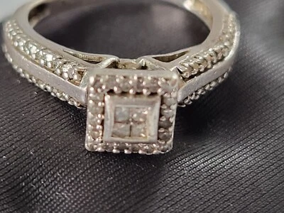 $44.99 • Buy Zales Sterling Silver 925 Jwbr Diamond Accent Engagement Ring Size 5