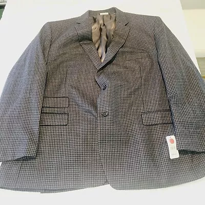 Ralph Lauren Blazer Mens 50R Blue Tweed Herringbone Sports Coat Jacket Silk Wool • $89.99