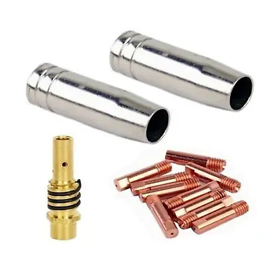 Mb15 Mig Welding Consumables Kit Torch Contact Tips Nozzle Shroud 14ak/15ak • £5.36