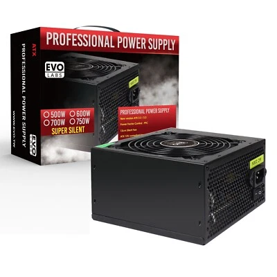 £24.99 • Buy Evo Labs 600W PSU BR600-12BL 120mm Silent Fan Non Modular  -  OFFICIAL UK STOCK