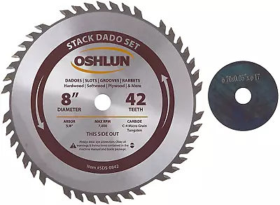 SDS-0842 8-Inch 42 Tooth Stack Dado Set With 5/8-Inch Arbor • $113.99
