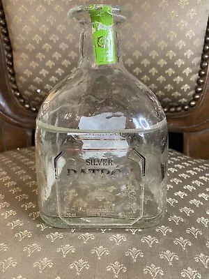 *** Patron Silver Tequila Bottle 750 Ml Can Hold Candles Jewelry Drinks Etc • $20