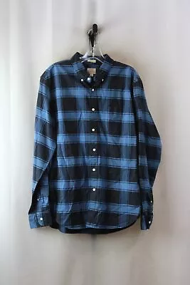 NWT J Crew Men's Blue Plaid Flannel Shirt SZ-L • $9.99