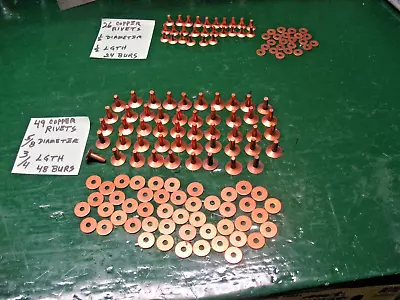 Vintage  Copper Rivets /birs  Lot  Of (75)  Nos  Usa • $28