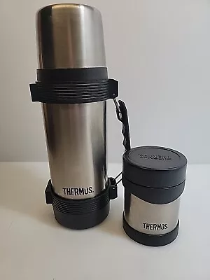 Thermos 1 Liter Black Insulated Vacuum Insulated Flask Coffee Mug Stopper #650 • $29.95