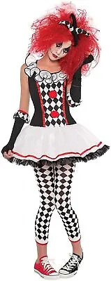 $17.99 • Buy S 4 5 6 HARLEY QUINN Jester DRESS Circus Sweetie Clown Costume Halloween Child