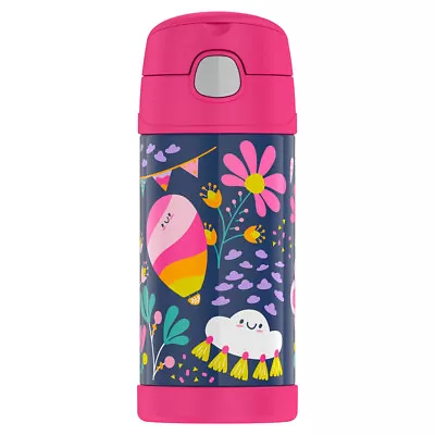 FUNtainer Vacuum Insulated Stainless Steel Drink Bottle Whimsical Cloud 355ml • $29.95