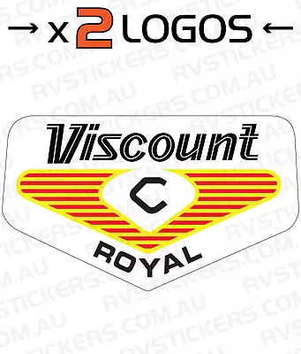 2x VISCOUNT 1970s ROYAL LOGO Vintage Retro Caravan Decal • $59