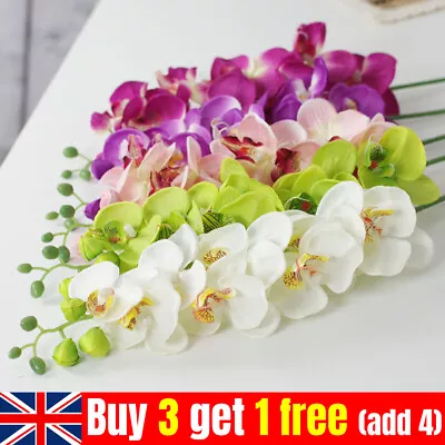 Artificial Silk Butterfly Orchid Fake Plant Flower Wedding Garden Home Decor UK • £3.99