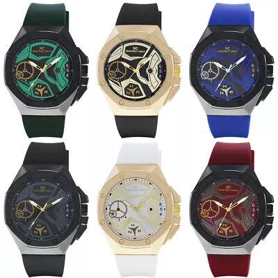 50mm Montres Carlo Fashion Silicone Band Men's Quartz Modern Luxury Dress Watch • $21