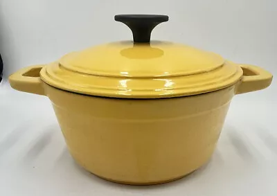 Martha Stewart Enameled Cast Iron 2qt Round Covered Dutch Oven Lemon Yellow • $49.99