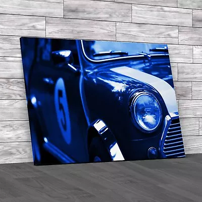 Timeless Mini Cooper Iconic Automotive Charm Blue Canvas Print Large Picture • £14.95