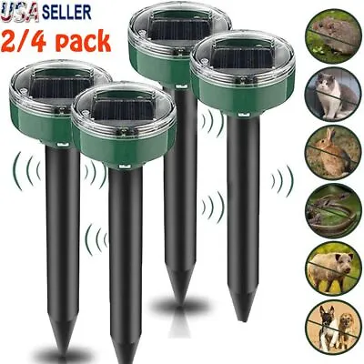 4x Ultrasonic Solar Powered Scarer Rat Repeller Cat Deterrent Fox Pest Repellent • $11.79