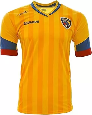 Ecuador Arza Sports Adult Men's Yellow/Blue Fan Short Sleeve Jersey • $34.99