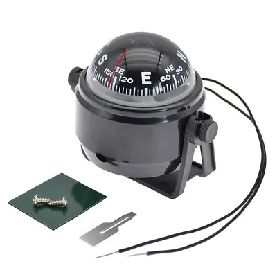 Black Electronic Marine LED Navigation Compass For Sail Ship Vehicle Car Boat • $16.99