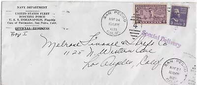 USS Indianapolis San Pedro Ca To Los Angeles Ca 1939 Special Del. ... (N8247) • $15