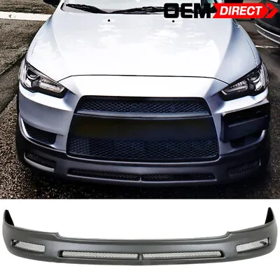 Fits 08-15 Mitsubishi Lancer B Style PP Front Bumper Lip Spoiler Unpainted • $179.99