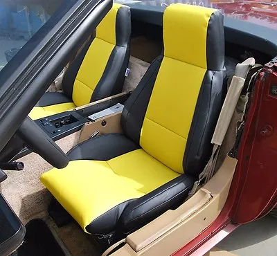 For Chevy Corvette C4 Type3 1984-93 Black/yellow Iggee Custom Fit Seat Covers • $159