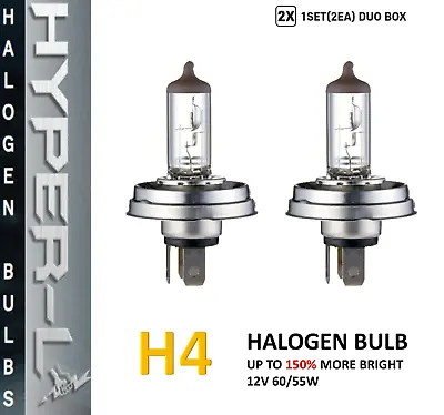 2 X H4 9003 P43t High & Low Beam Headlight Bulb 12V 60/55W Bulbs-150% More Light • $8.95