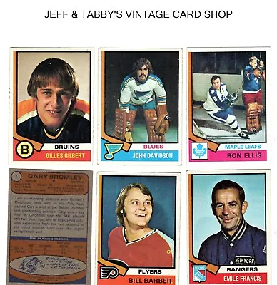 1974-75 TOPPS HOCKEY # 121 To # 264 / SEE DROP DOWN MENU • $1