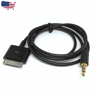 Black Car AUX 3.5mm Male To 30pin Male For IPod IPhone 4 4gs IPad 1 2 Dock Cable • $7.98