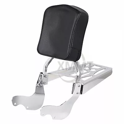 For Victory 2003-Up Vegas Kingpin Sissy Bar Backrest Pad Luggage Rack Chrome US • $143.98