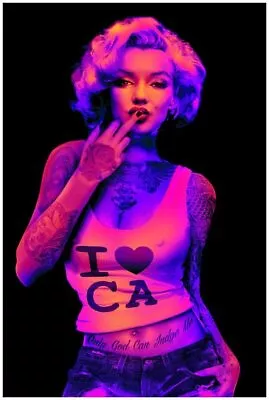 I Love CA Non-Flocked Blacklight Poster 24x36 Inches • $13.49