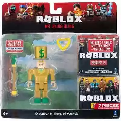 ROBLOX Core Pack | Mr. Bling Bling W/ 2 Mystery Boxes Series 6 8 ROBUX TOP HAT • $39.99