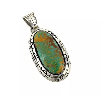 Vintage Errick Navajo Turquoise Sterling Silver Pendant • $249