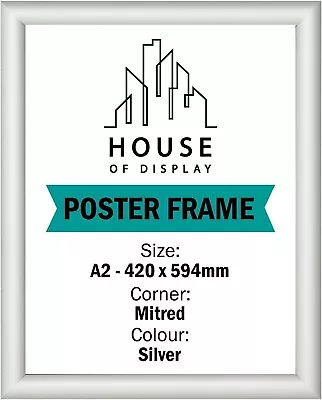 A2 Silver Snap Frame - Poster Holder And Retail Display Mitred Corners.. • £219.80