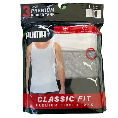 PUMA Men's 3 Pack Ribbed Tank Tops 3 Colors • $16.99
