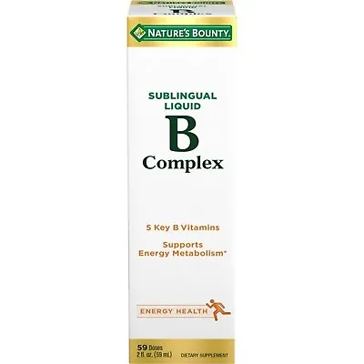 Vitamin B Complex B12 Energy Metabolism Support Sublingual Liquid Drops 2 Fl Oz • $11.49