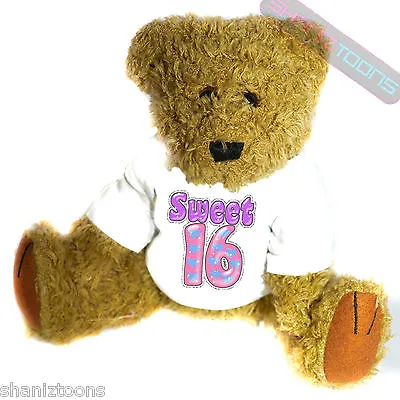 Sweet 16 16th Birthday Girl Novelty Gift Teddy Bear • £15.75