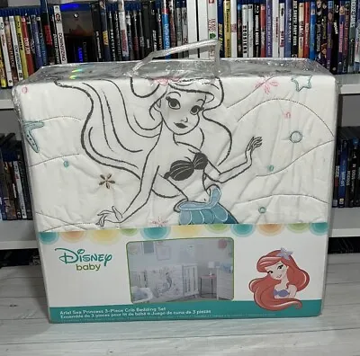 Disney Baby Little Mermaid Ariel Sea Princess Crib 3 Piece Bedding Set Nursery • $74.99
