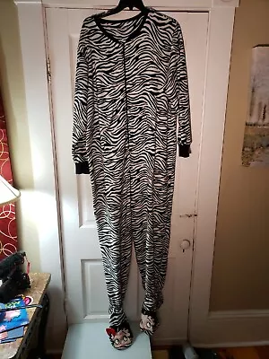 Betty Boop Footed Pajamas Union Suit Zebra One Piece Halloween Costume 2XLFleece • £36.62