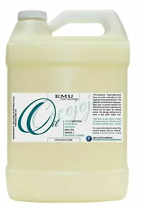 Organic Emu Oil Australian Triple Refined 16 Oz 32 Oz 1 Gallon Fresh Creamy Emu • $154.99