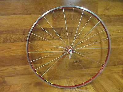Vintage Original Mavic Helium Red Anodized Tubular 700c Front Wheel & Skewer • $139.99