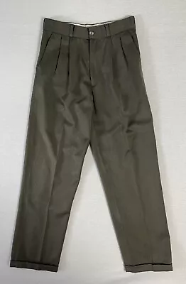 £20 • Buy True Vintage Mens Pleat Front Cuffed Baggy Trousers Turn Ups W28” L30”