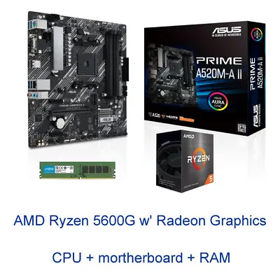 AMD Ryzen-5 5600G 6-Core CPU 8GB DDR4 RAM AM4 MB With Integrated Graphics • $395