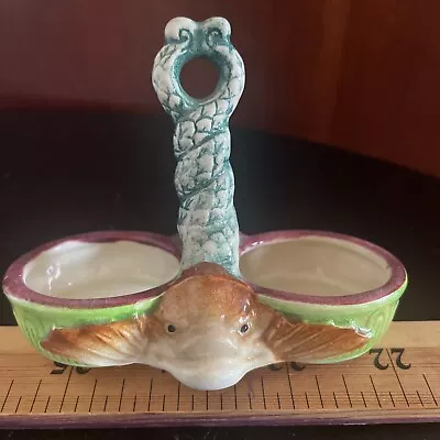 Vintage Japan Mermaids Of The Sea S & P Shaker Base Only Trinket Jewelry Holder • $12