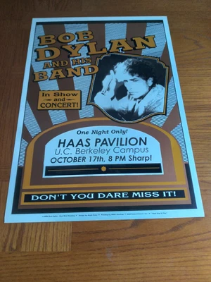 $55 • Buy Bob Dylan Official Poster Haas Pavilion UC Berkeley Campus 