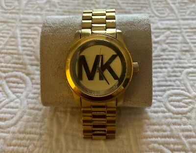 Pre-Owned Michael Kors MK5473 Runway Gold Bracelet Analog Fashion Women's Watch • $20.99