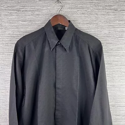 VINTAGE Versace Shirt Mens Medium Black Button Up Dress Size 15.5 Classic V2 • $48.88