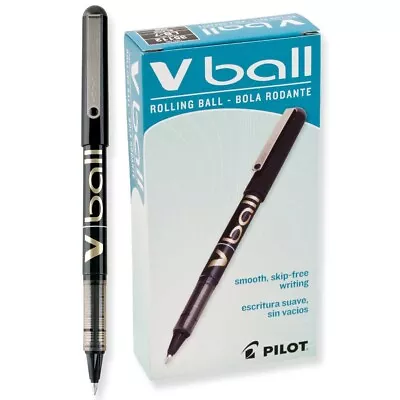 35112 Pilot VBall Stick Rolling Ball Pen Black Ink Fine 0.7mm Pack Of 12 • $25.49